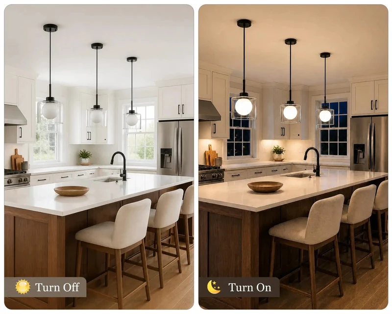 Sleek Matte Black Glass Pendant Lights 2 Pack For Kitchen Island, Layered Clear And Frosted Shades Throw A Wicked Warm Glow While Hiding The Bulb, Badass Modern Vibes For Dining Rooms