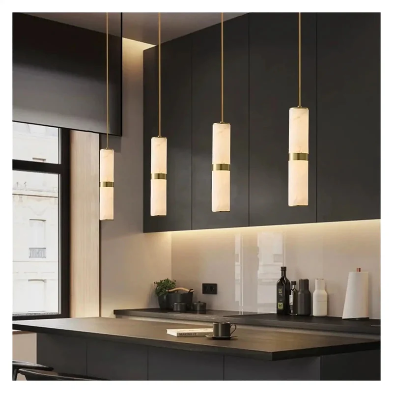 Hella Sleek Natural Marble Pendant Light Drop Dead Gorgeous Hanging Lamp With Three Adjustable Color Temperatures For Bedroom Living Room Vibe Enhancement