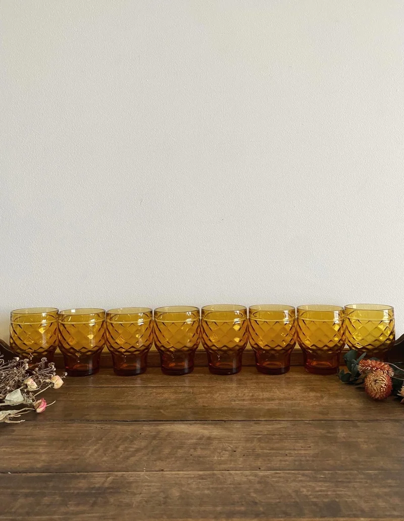 Verres marrons Pernod couleur marron ambré années 70