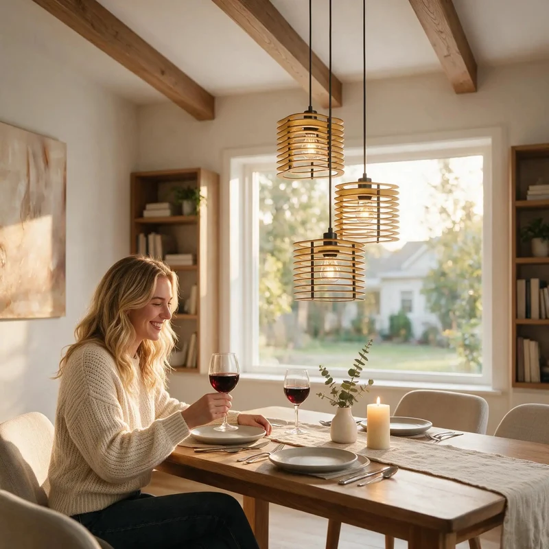 Straight Up Farmhouse Chic 3 Light Pendant Light Fixture Featuring Matte Black Steel Frame And Natural Plywood Lantern The Real Deal Ceiling Lamp For Kitchen Island Dining Room Or Bar Decor