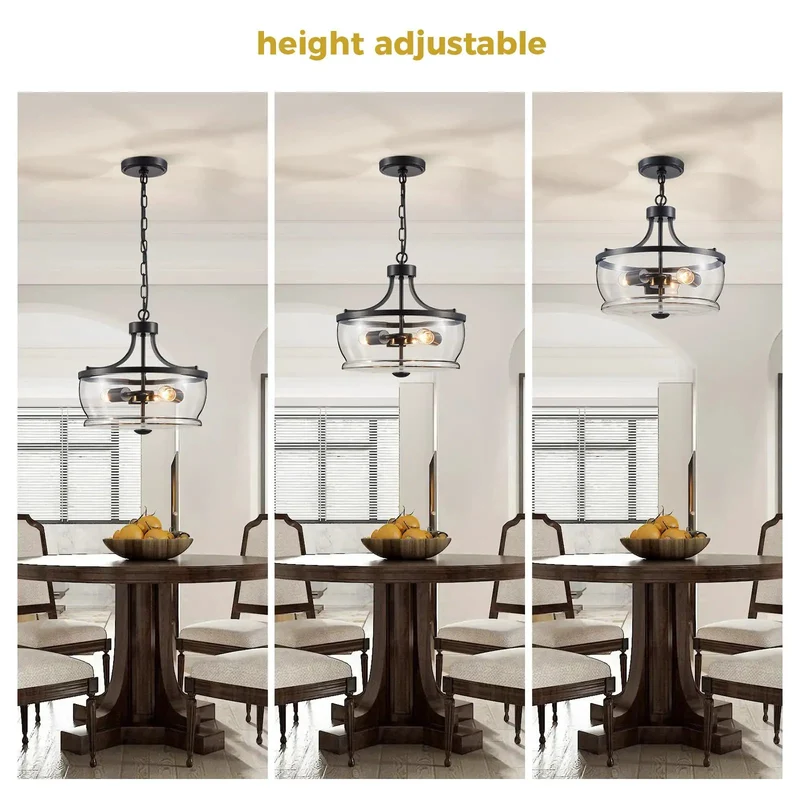 Three Light Glass Pendant Light Featuring Fully Adjustable Drop Chain And Clear Lens Shells To Serve Up A Hella Chic Lighting Vibe For Your Home And Kitchen
