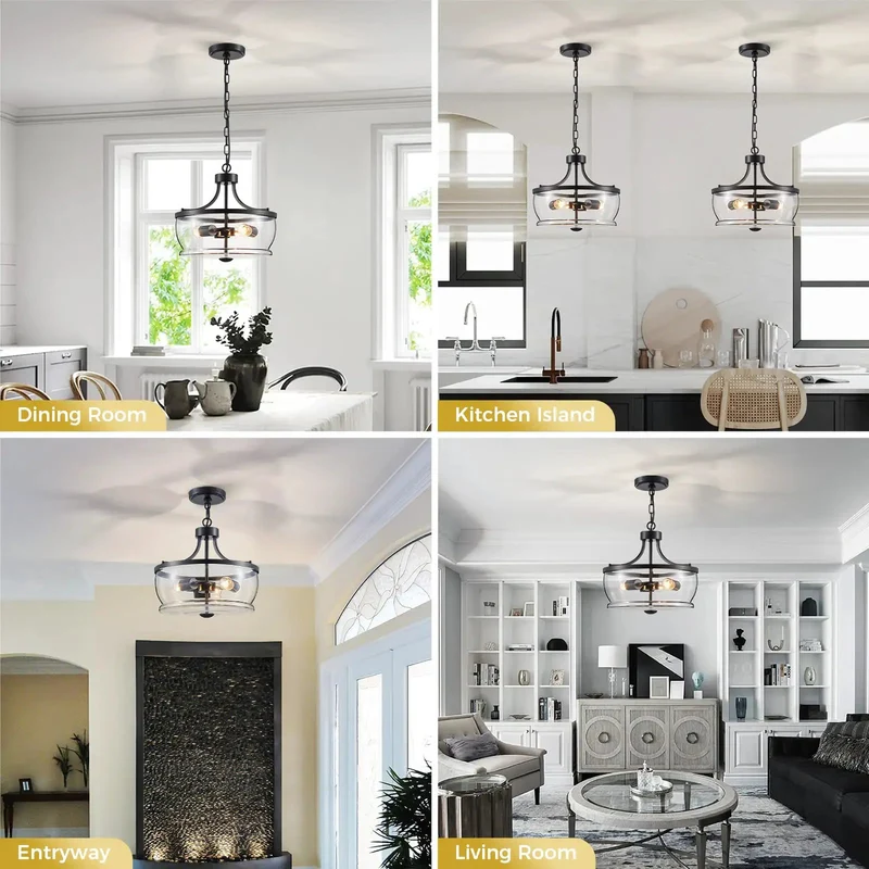 Three Light Glass Pendant Light Featuring Fully Adjustable Drop Chain And Clear Lens Shells To Serve Up A Hella Chic Lighting Vibe For Your Home And Kitchen