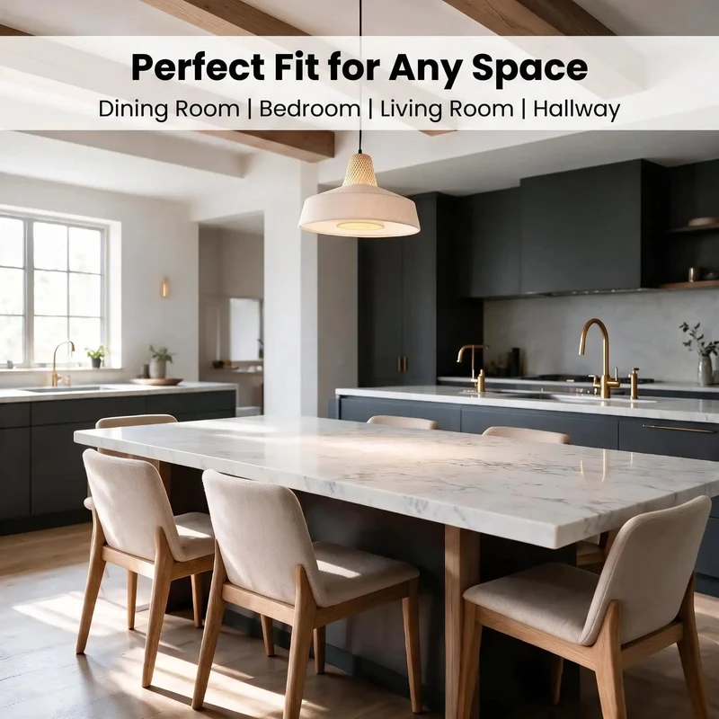 Drop Dead Cozy Matte Black Pendant Light With Handcrafted Bamboo And Linen Shade, Slick Hanging Lamp For Kitchen Island, Modern Farmhouse Decor That Delivers A Home Run Vibe To Any Living Space