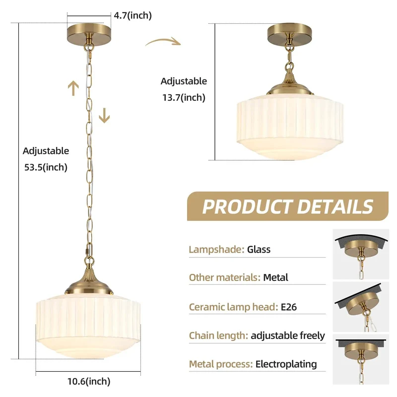 The Real Deal Vintage Pendant Light Featuring A Sleek Glass Globe Delivers A Totally Cool Vibe For Kitchen Islands Dining Rooms Hallways And Modern Living Spaces