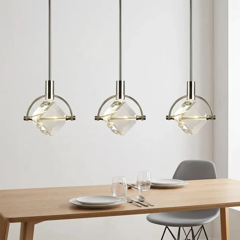 Small Pendant Light With Real Deal Crystal Cube And Slick Brushed Nickel Finish Killer Glow For Kitchen Island Or Dining Room Total Showstopper Lighting That Adds Big Time Flair To Any Room Today