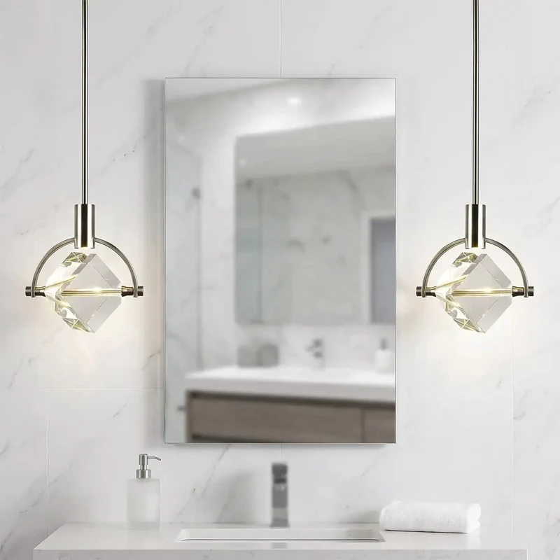 Small Pendant Light With Real Deal Crystal Cube And Slick Brushed Nickel Finish Killer Glow For Kitchen Island Or Dining Room Total Showstopper Lighting That Adds Big Time Flair To Any Room Today