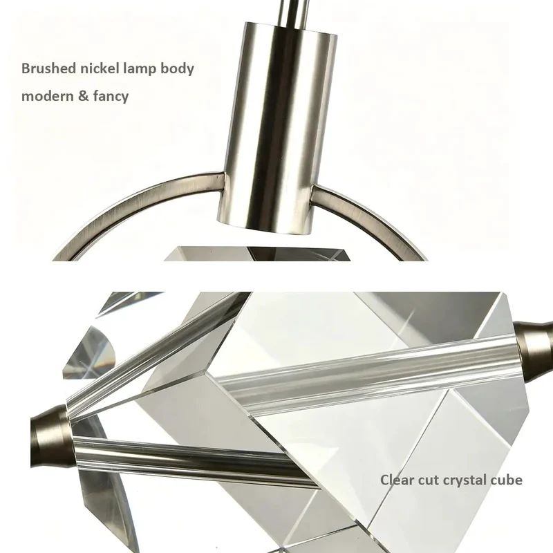 Small Pendant Light With Real Deal Crystal Cube And Slick Brushed Nickel Finish Killer Glow For Kitchen Island Or Dining Room Total Showstopper Lighting That Adds Big Time Flair To Any Room Today