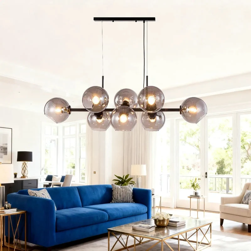 Top Shelf Black Glass Ball LED Pendant Light Translucent Globe Fixture Minimalist Hanging Chandelier Game Changer Glow Flat Out Cool Setup For Living Room Kitchen Bar Bedroom Chill Vibes