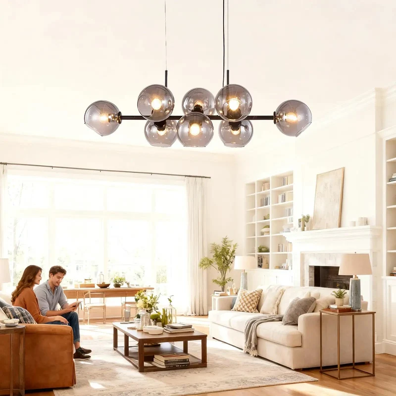 Top Shelf Black Glass Ball LED Pendant Light Translucent Globe Fixture Minimalist Hanging Chandelier Game Changer Glow Flat Out Cool Setup For Living Room Kitchen Bar Bedroom Chill Vibes