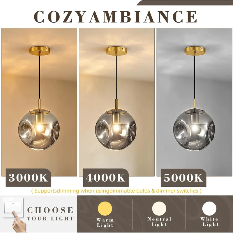 Three Pack Smoke Gray Concave Glass Pendant Lights With Smooth Brass Housing And Adjustable Eight Inch Cord Drop For Kitchen Island Dining Zone Or Living Space Mid Century Flair That Really Hits Different Every Day