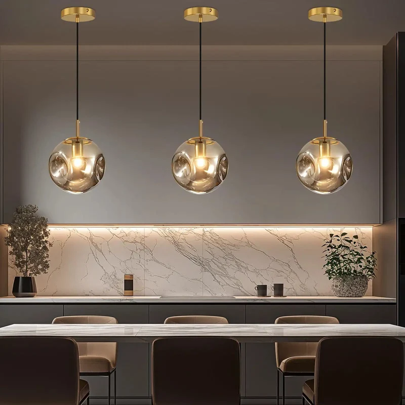 Three Pack Smoke Gray Concave Glass Pendant Lights With Smooth Brass Housing And Adjustable Eight Inch Cord Drop For Kitchen Island Dining Zone Or Living Space Mid Century Flair That Really Hits Different Every Day