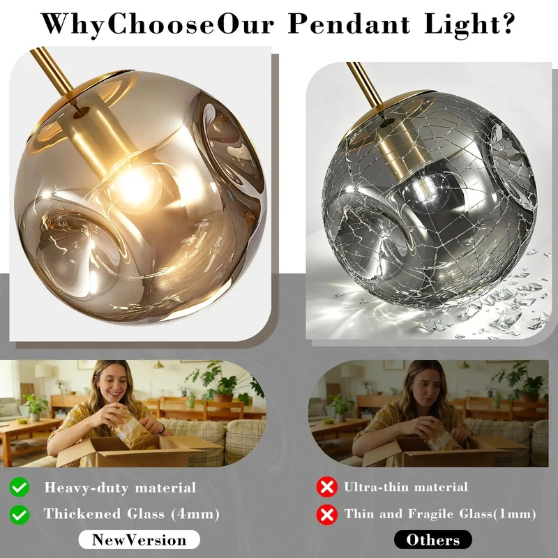 Three Pack Smoke Gray Concave Glass Pendant Lights With Smooth Brass Housing And Adjustable Eight Inch Cord Drop For Kitchen Island Dining Zone Or Living Space Mid Century Flair That Really Hits Different Every Day