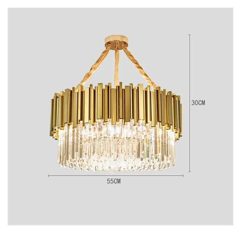 Crystal Led Pendant Light With Gold Plated Metal Chain Hanging Lamp For Living Room Dining Bedroom Indoor Fixture That Is A Straight Up Total Room Transformer