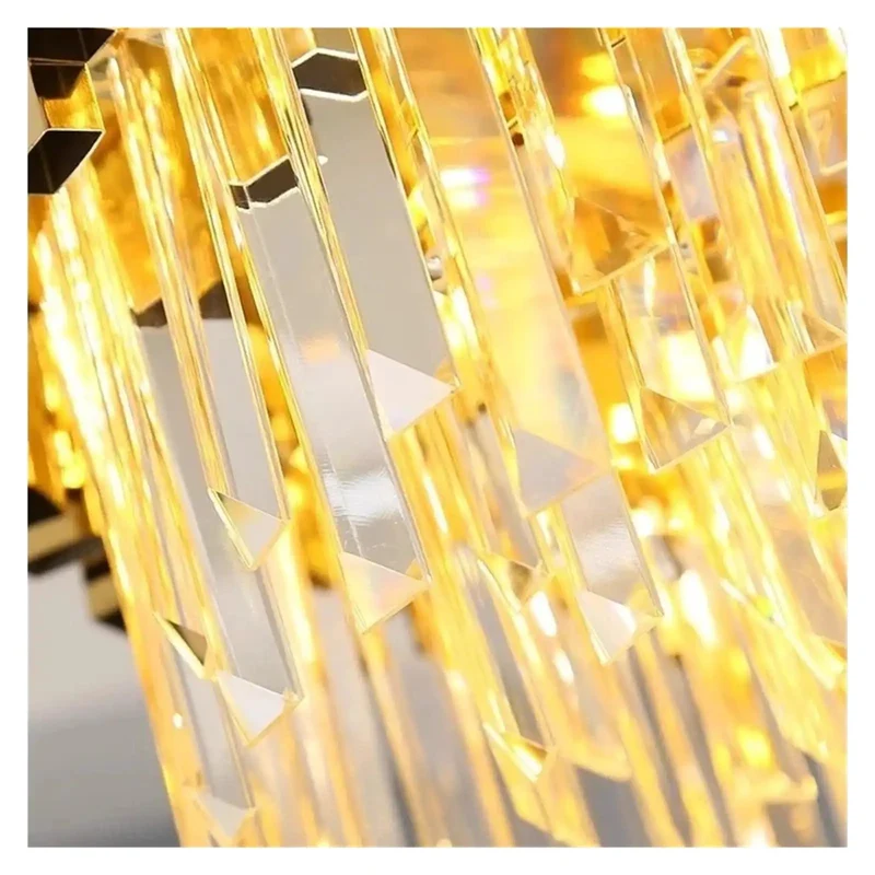 Crystal Led Pendant Light With Gold Plated Metal Chain Hanging Lamp For Living Room Dining Bedroom Indoor Fixture That Is A Straight Up Total Room Transformer