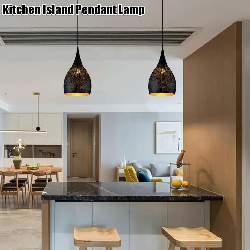 Heavy Duty Industrial Wrought Iron Pendant Light With Adjustable Single Drop And Slick Rustic Finish Designed For Kitchen Island And Dining Spaces E27 Socket Compatibility Ensures Seamless Use With LED And Smart Bulbs