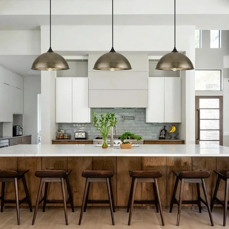 Antique Bronze Dome Pendant Light For Kitchen Island And Home Bar Featuring Vintage Industrial Farmhouse Design With Glass Shades That Puts Major Cozy Vibes In Any Chill Space