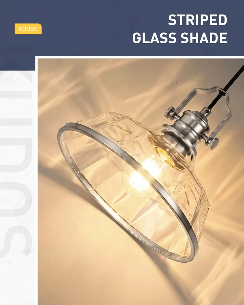 Top Shelf 11 Inch Striped Glass Pendant Ceiling Light Featuring Brushed Nickel Hardware And Matte Black Trim Fresh Barn Style Industrial Fixture Totally Sweet