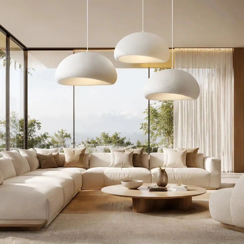 Slick Wabi Sabi Cement Pendant Light 19 7 Inch Japanese Modern Chandelier Featuring Tunable LED Bulb For Kitchen Island Or Bedroom Hella Durable Rock Solid Ceiling Fixture