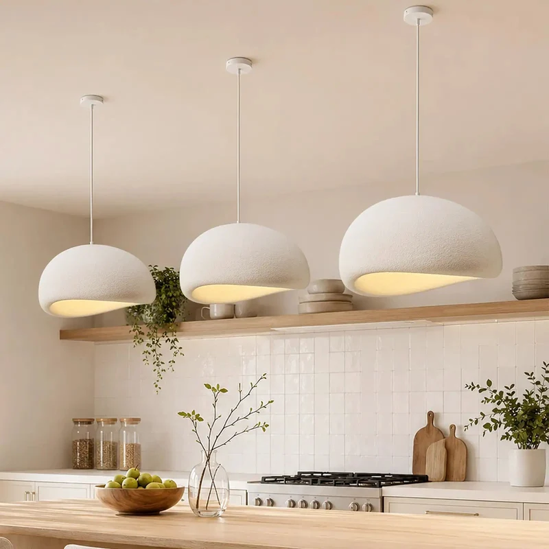 Slick Wabi Sabi Cement Pendant Light 19 7 Inch Japanese Modern Chandelier Featuring Tunable LED Bulb For Kitchen Island Or Bedroom Hella Durable Rock Solid Ceiling Fixture
