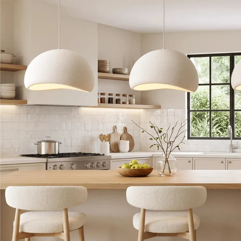 Slick Wabi Sabi Cement Pendant Light 19 7 Inch Japanese Modern Chandelier Featuring Tunable LED Bulb For Kitchen Island Or Bedroom Hella Durable Rock Solid Ceiling Fixture