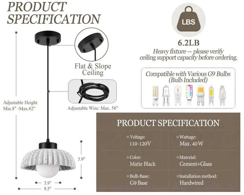 Black Ribbed Cement Pendant Light for Kitchen Island with Modern Farmhouse Vibe Solid Upgrade for Dining Room Setup Textured Hanging Lamp Japandi Style Lighting Fixtures Home Decor