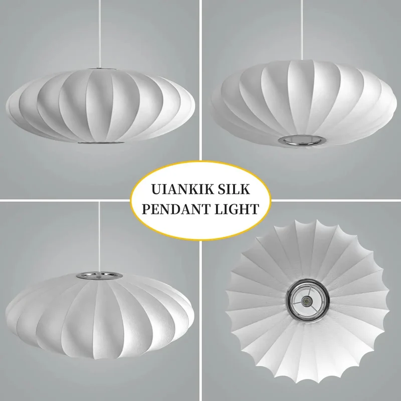 11.5 Inch White Bubble Pendant Light With Soft Glow Imitation Silk Lantern Shade Small Ceiling Bulb Lamp Perfect For Creating Dreamy Ambiance And Cozy Vibes In Bedroom Or Hallway