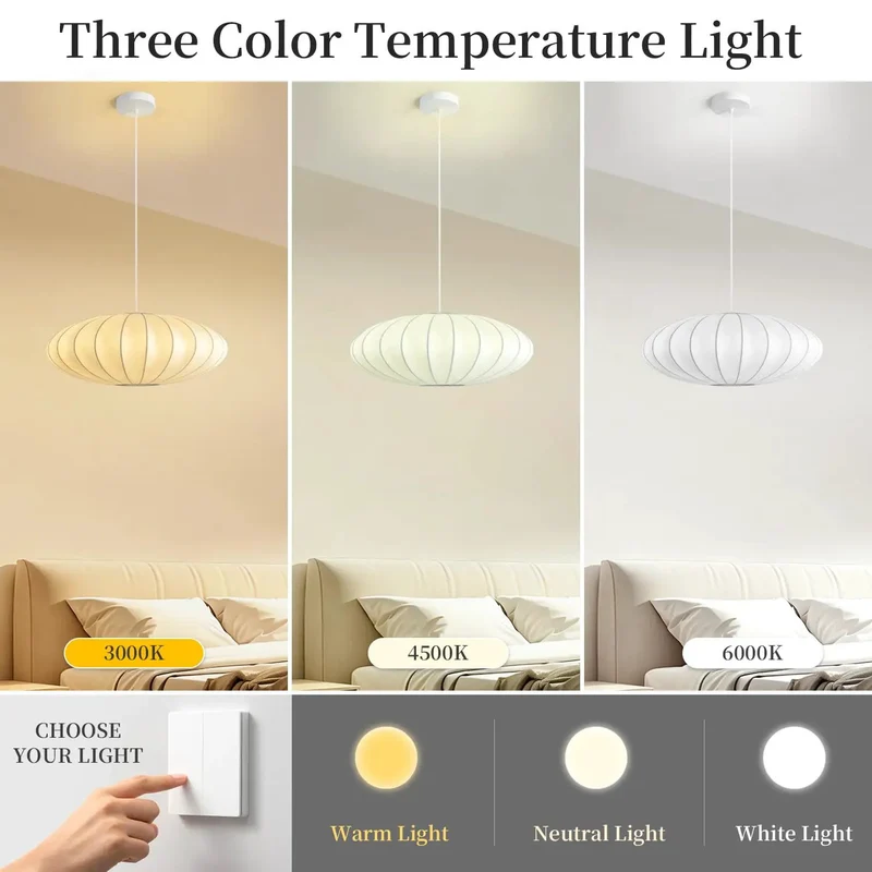 11.5 Inch White Bubble Pendant Light With Soft Glow Imitation Silk Lantern Shade Small Ceiling Bulb Lamp Perfect For Creating Dreamy Ambiance And Cozy Vibes In Bedroom Or Hallway