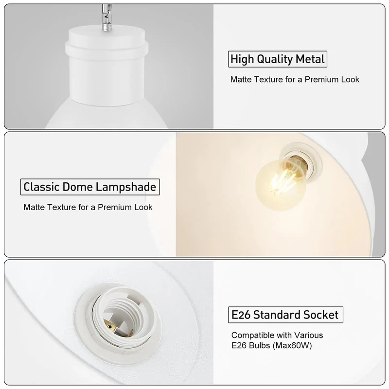 White Industrial Pendant Light For Kitchen Island Featuring Frosted Metal Shade And Heavy Duty Iron Chain Drop Fixture Boasts Dope Ambience And Delivers Sick Durability Daily