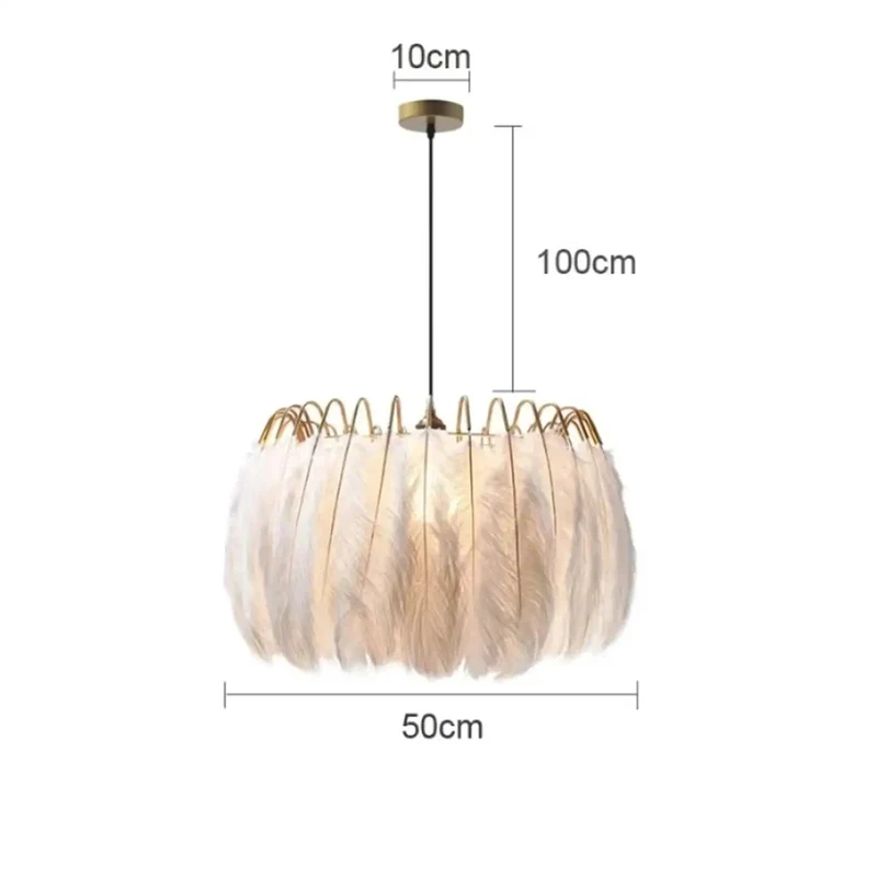 White Feather Pendant Light Chandelier Hanging Over Kitchen Island Or Dining Room Nordic Design Elegant Ceiling Fixture For Bedroom Easy Install Head Turner Room Vibe Upgrade