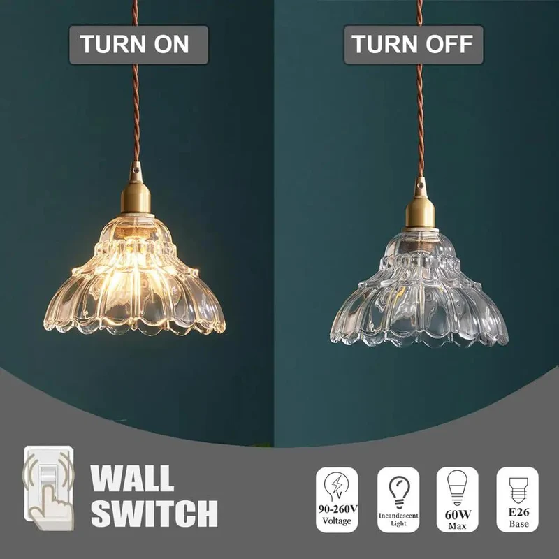 Sleek Clear Striped Glass Pendant Light With Antique Brass Finish Adjustable 59 Inch Cord For Kitchen Island And Dining Room Top Shelf Dope Design Mini Chandelier