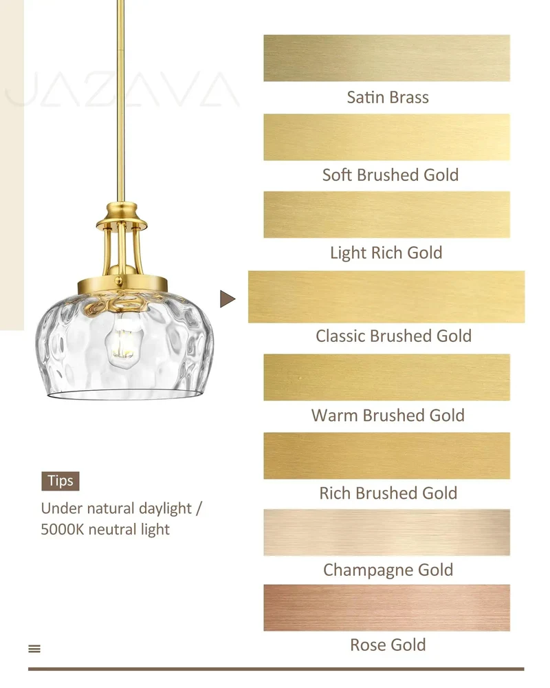 Hella Stylish 10 Inch Brushed Gold Pendant Light With Crisp Ribbed Glass Shade And Super Flexible Drop Rods For Dead Simple Setup In Modern Farmhouse Kitchens Dining Rooms Or Entryways