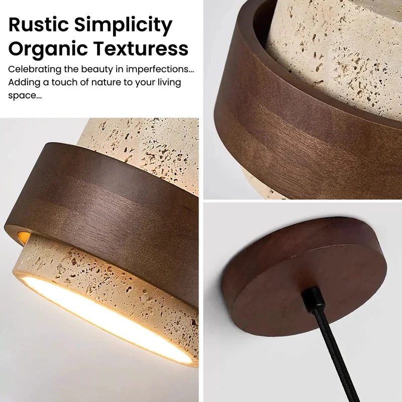 Handcrafted Wabi Sabi Pendant Light Featuring Solid Natural Stone Shell And Smooth Wood Trim Provides Straight Up Stunning Illumination Perfectly Suited For Kitchen Islands Modern Dining Rooms Or Cozy Living Spaces While Injecting Serious Rustic Vibe