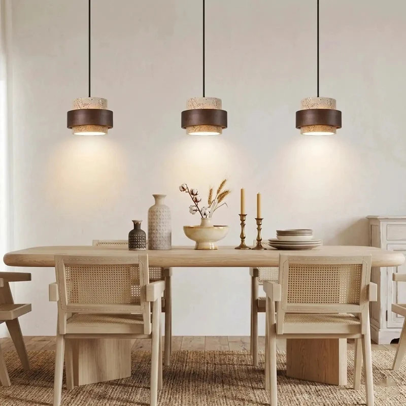 Handcrafted Wabi Sabi Pendant Light Featuring Solid Natural Stone Shell And Smooth Wood Trim Provides Straight Up Stunning Illumination Perfectly Suited For Kitchen Islands Modern Dining Rooms Or Cozy Living Spaces While Injecting Serious Rustic Vibe