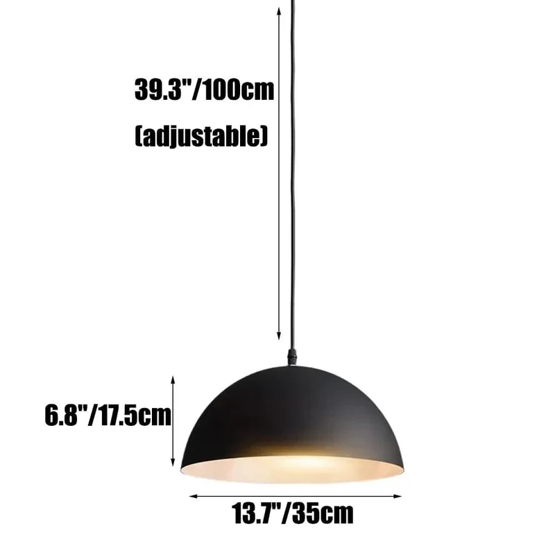 Glossy Orange Dome Pendant Light With Adjustable Cords Aluminum Shade For Kitchen Island Slick Design Big Bright Glow Easy Install Solid Home Decor Total Vibe Upgrade