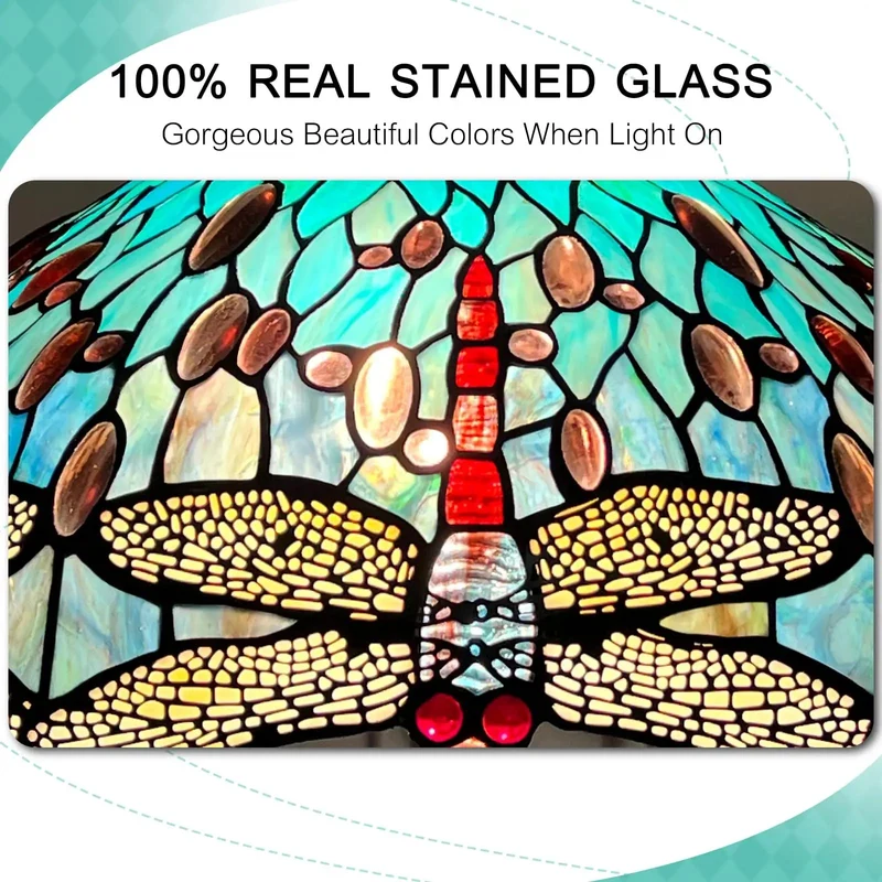 Vintage Style Tiffany Pendant Light With Handcrafted Stained Glass Shade And Fully Adjustable Hanging Chain For Kitchen Island Accent Lighting Featuring Top Tier Craftsmanship That Brings A Killer Vibe To Your Space