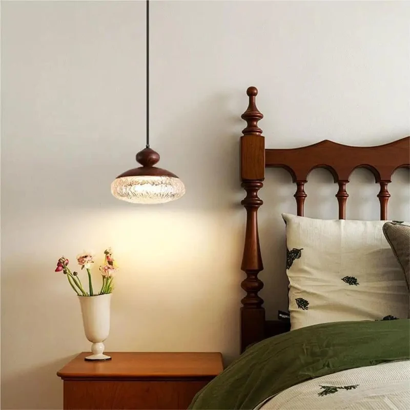 Badass Wood Grain Resin Pendant Light Featuring Water Ripple Texture 3 Color Led Hanging Fixture With Wall Control For Bedroom And Dining Room Bright 9.1 Inch Lamp Creating The Ultimate Cozy Vibe