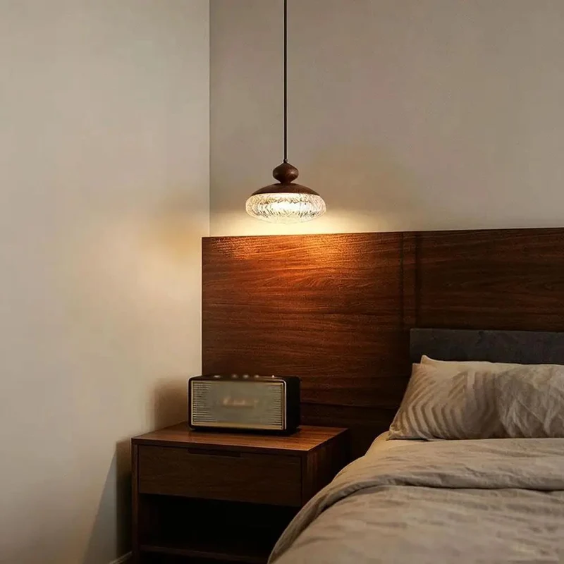 Badass Wood Grain Resin Pendant Light Featuring Water Ripple Texture 3 Color Led Hanging Fixture With Wall Control For Bedroom And Dining Room Bright 9.1 Inch Lamp Creating The Ultimate Cozy Vibe