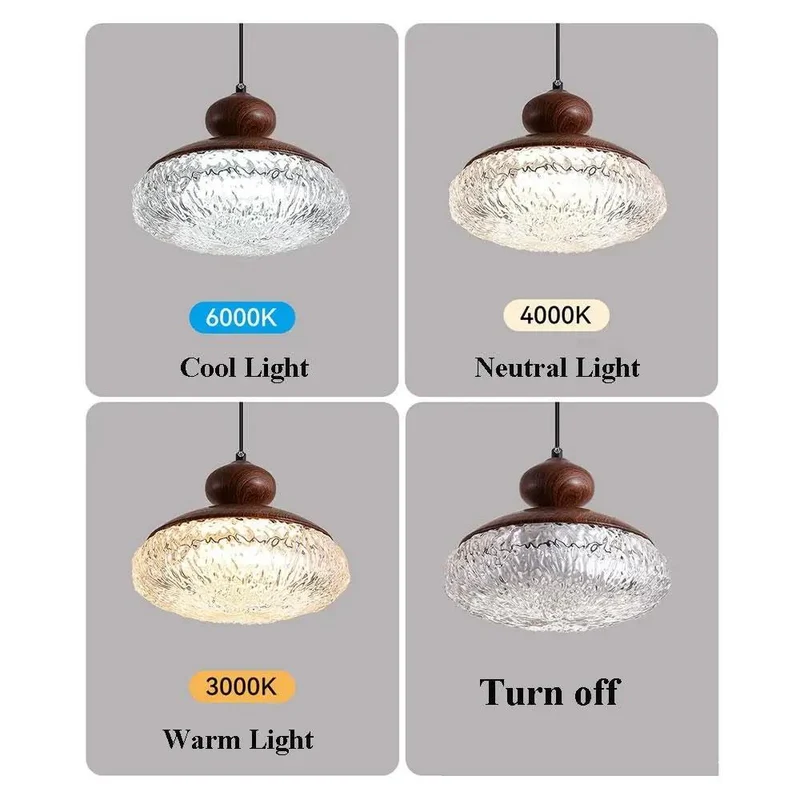 Badass Wood Grain Resin Pendant Light Featuring Water Ripple Texture 3 Color Led Hanging Fixture With Wall Control For Bedroom And Dining Room Bright 9.1 Inch Lamp Creating The Ultimate Cozy Vibe