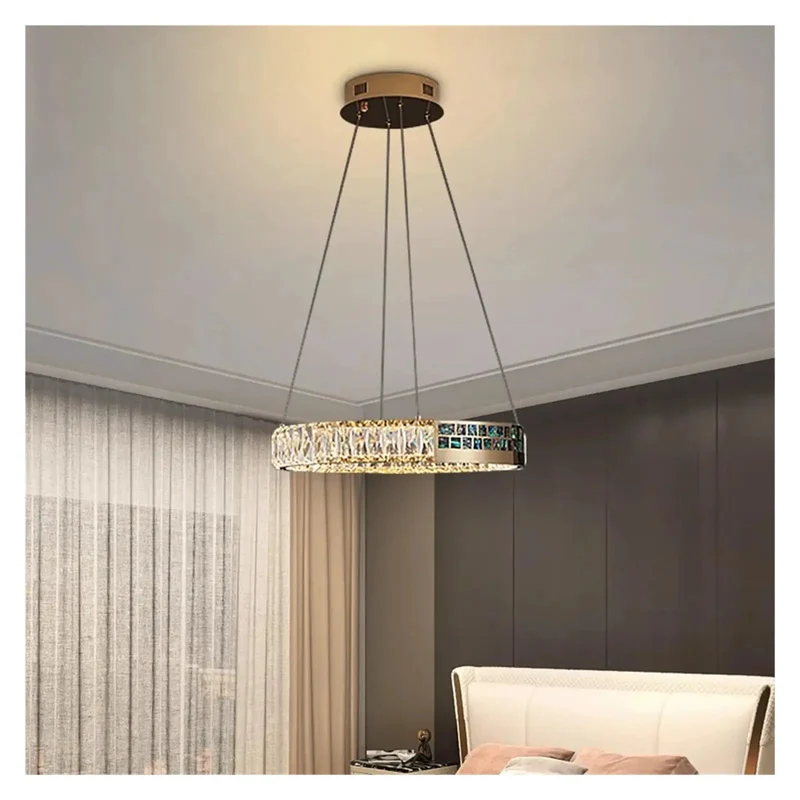 Upscale Crystal Pendant Ceiling Lights With Chic Round Rings Modern Led Chandelier Fixture Built From Iron And Aluminum For Living And Dining Rooms Next Level Game Changing Home Ambiance