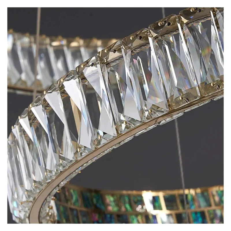 Upscale Crystal Pendant Ceiling Lights With Chic Round Rings Modern Led Chandelier Fixture Built From Iron And Aluminum For Living And Dining Rooms Next Level Game Changing Home Ambiance