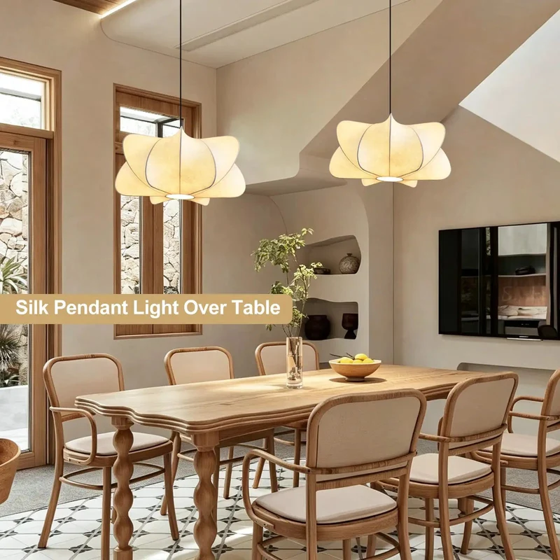 Dead On Slick Seamless Faux Silk Lantern Pendant Light With Solid Metal Core Top Tier Wabi Sabi Hanging Lamp For Modern Rustic Dining Rooms And Chill Hangout Spaces Featuring One Piece Molded Shade Excellence