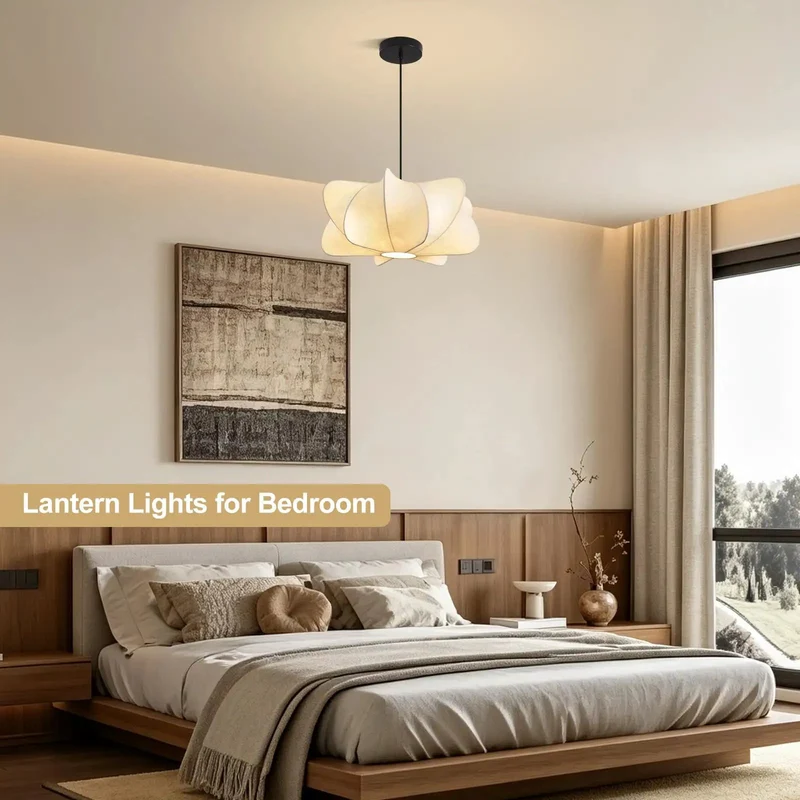 Dead On Slick Seamless Faux Silk Lantern Pendant Light With Solid Metal Core Top Tier Wabi Sabi Hanging Lamp For Modern Rustic Dining Rooms And Chill Hangout Spaces Featuring One Piece Molded Shade Excellence