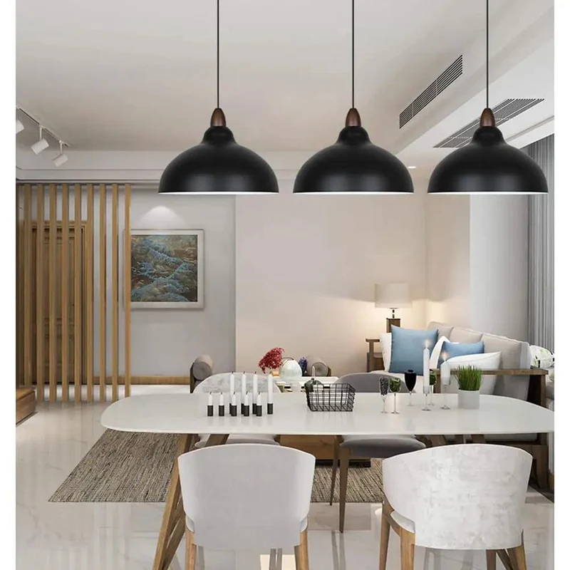 Solid Iron Dome Pendant Light With Adjustable Chain Rustic Modern Ceiling Lamp Big Vibe For Kitchen Island Dining Setup Quick Install And Chill Ambient Lighting