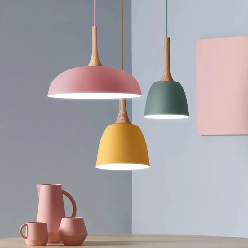 Modern Solid Wood Pendant Light With Matte Black Shade For Kitchen Islands And Farmhouse Homes Blue Hanging Lamp With A Dope Vibe Perfect For Bedrooms And Living Room Decor