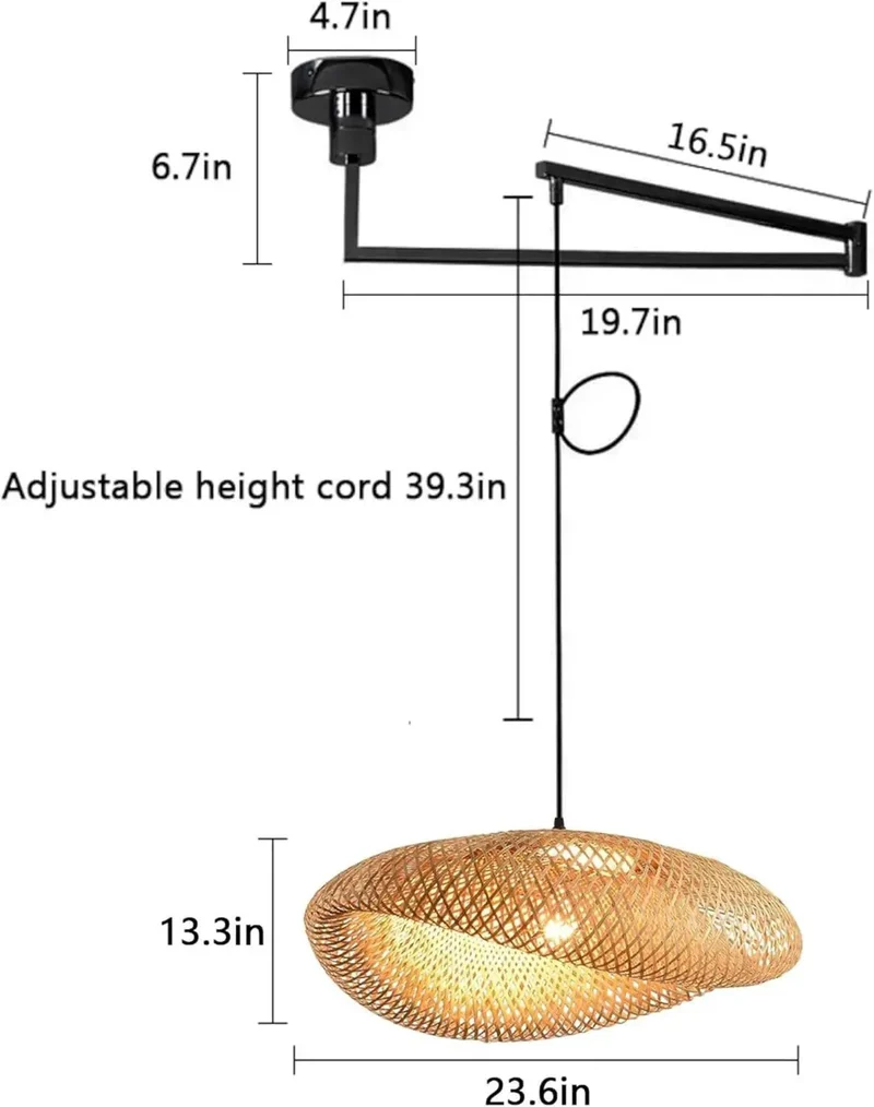 Smooth Swing Arm Chandelier With Hand Woven Bird Nest Shade Matte Black Adjustable Pendant Light For Farmhouse Dining Room And Kitchen Island Decor Straight Up Game Changer Upgrade Your Space