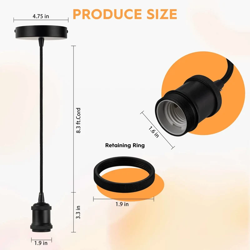 Badass Matte Black Industrial Mini Pendant Light Kit With Slick E26 Single Bulb Socket And Heavy Duty Metal Canopy For Dope Loft Cafe Or Modern Farmhouse Accent Decor