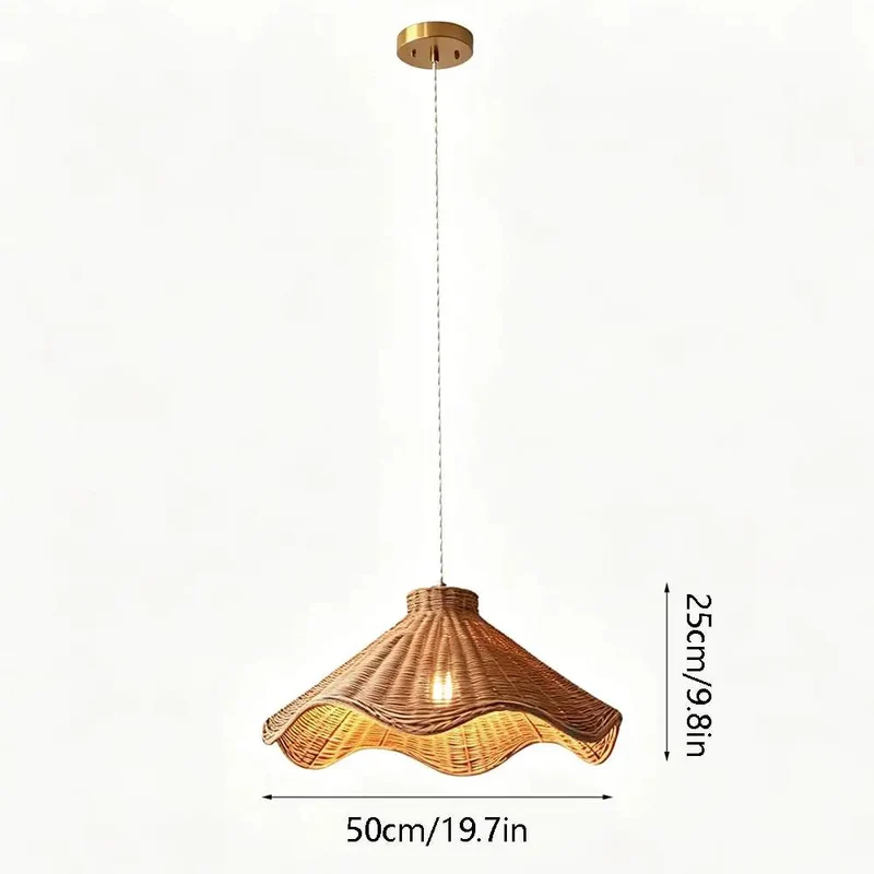 Top Shelf Rattan Chandelier With Extendable Cord, Smooth Boho Pendant Light For Living Area And Primary Bedroom, Handcrafted Iron Frame Ceiling Lamp That Brings Fresh Energy