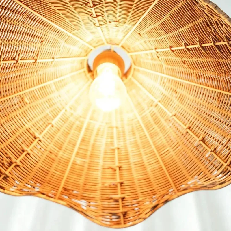 Top Shelf Rattan Chandelier With Extendable Cord, Smooth Boho Pendant Light For Living Area And Primary Bedroom, Handcrafted Iron Frame Ceiling Lamp That Brings Fresh Energy