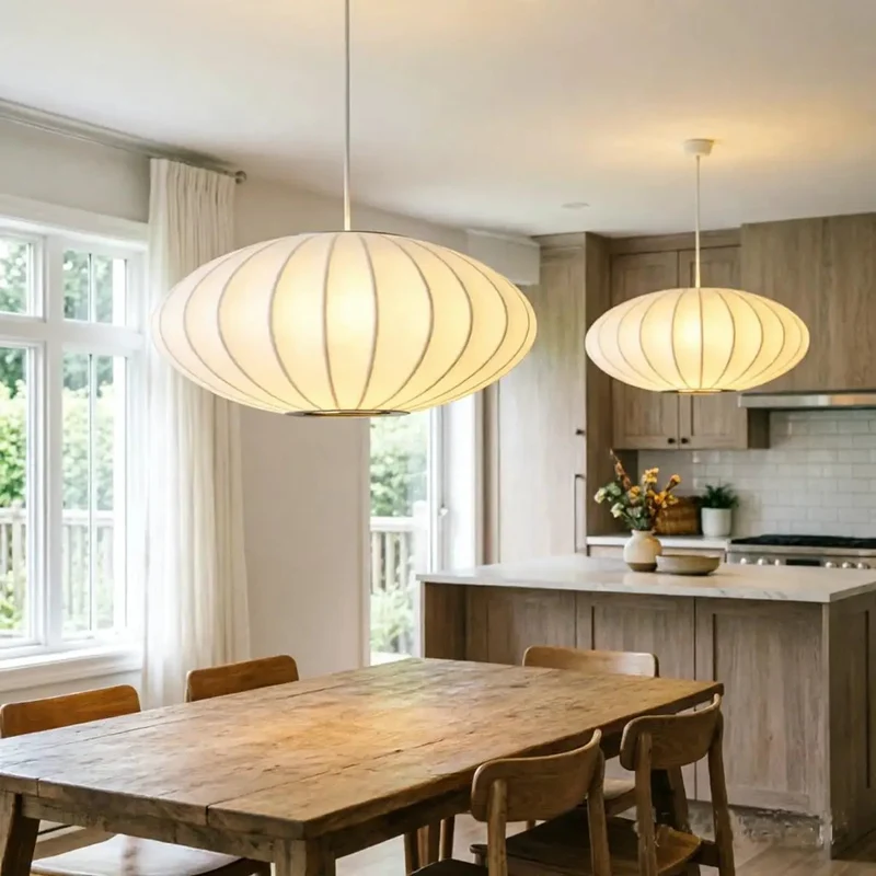20 Inch Japanese Wabi Sabi Pendant Light Featuring Premium Silk Shade And Rugged Metal Frame To Create A Next Level Boho Hanging Lantern Vibe That Seriously Elevates Your Living Room Or Bedroom Decor Game