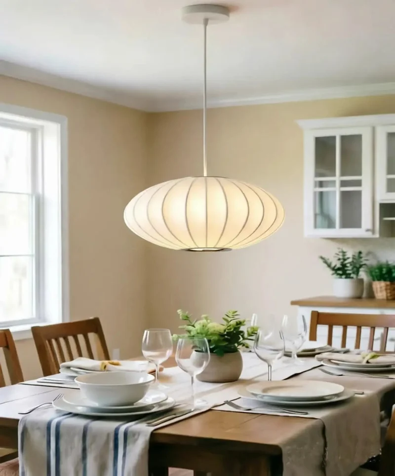 20 Inch Japanese Wabi Sabi Pendant Light Featuring Premium Silk Shade And Rugged Metal Frame To Create A Next Level Boho Hanging Lantern Vibe That Seriously Elevates Your Living Room Or Bedroom Decor Game